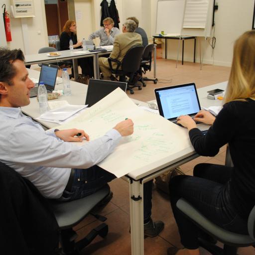 Picture of Gerard Baars and Anna Kruse working on ERASMUS+ project